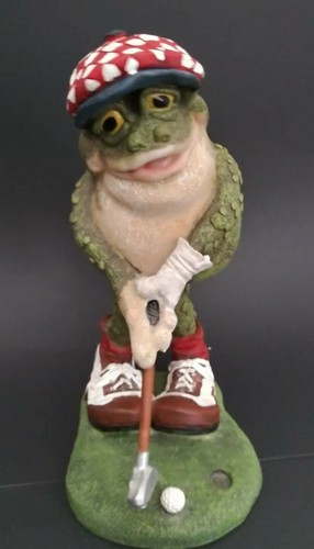 2x Estatuas de golf con cuerpo de bobble de rana para interiores y exteriores caprichosas - Imagen 6 de 9
