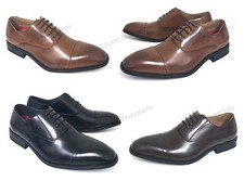 New Mens Dress Shoes Oxfords Cap-Toe Lace Up Leather Lined Wingtip Casual, Sizes
