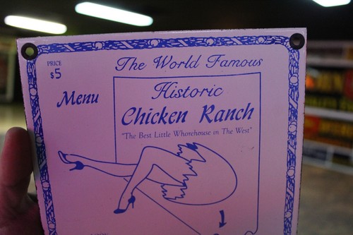HISTORIC CHICKEN RANCH PORCELAIN METAL SIGN BROTHEL VEGAS STRIP CLUB HOOKER GAS - Picture 5 of 9