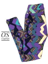 New LuLaRoe Leggings OS One Size Purple Teal White Pink Multicolor Unicorn B0235