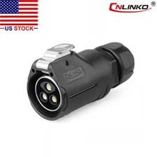 CNLINKO 3 Pin 50A Power Connector Female Plug Waterproof IP67 High Amp HeavyDuty