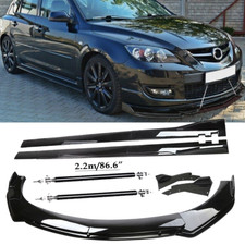 For Mazda 3 Hatchback Front Bumper Lip Splitter Spoiler Side Skirt Strut Rod