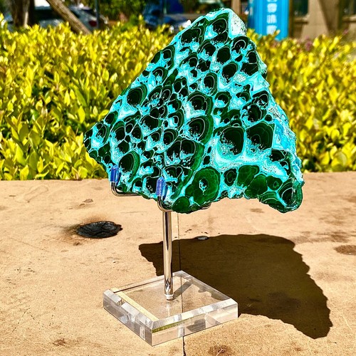 2.05LB Natural peacock stone silicon peacock hand polished sheet - 第 1/13 張圖片