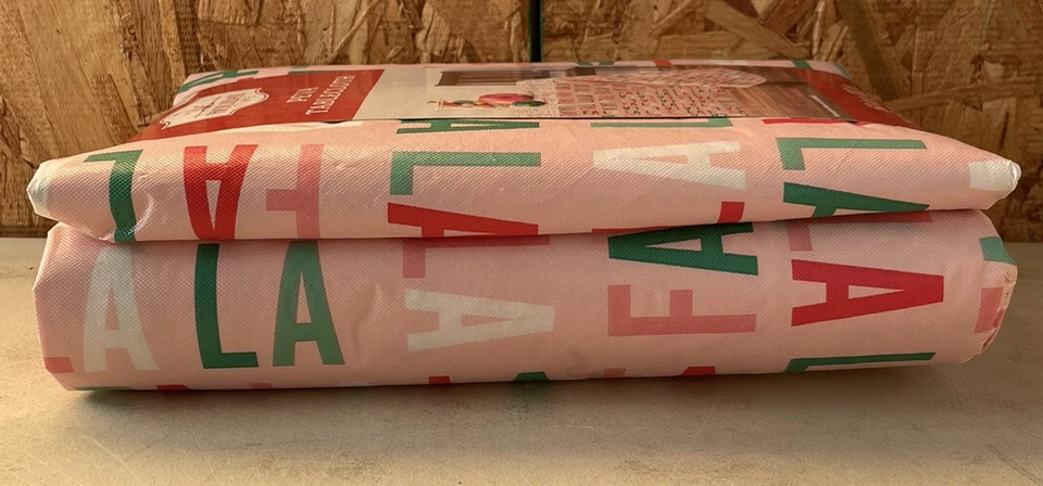 Holiday Time PEVA Tablecloth 60"x102" Rectangle FaLaLa Christmas Decoration New - Image 3 of 4