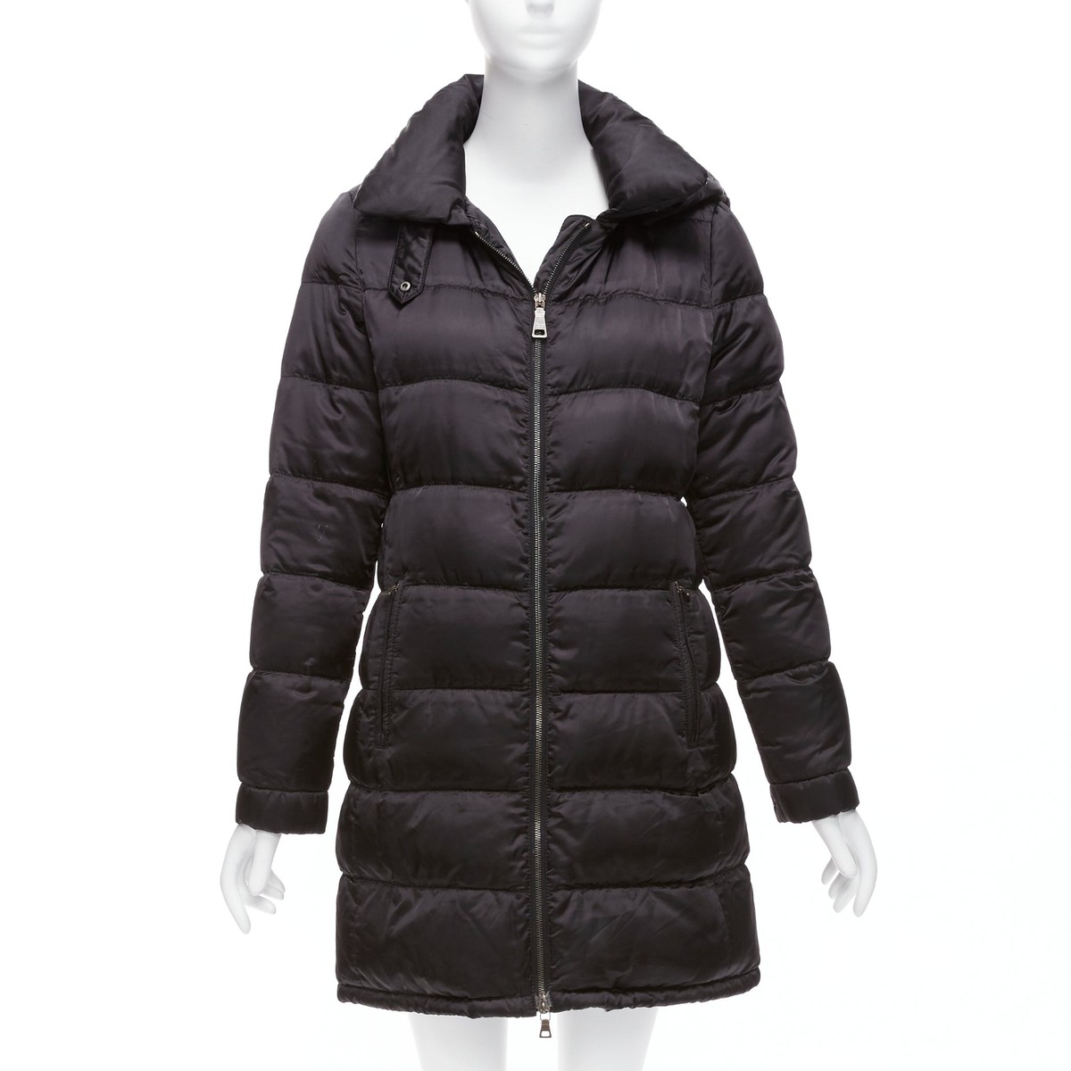 PRADA 2010 black shiny nylon hooded quilted long sleeve PRADA 2010 black shiny nylon hooded quilted long sleeve