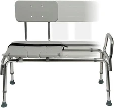DMI Tub Transfer Bench and Shower Chair Non Slip Aluminum Body 400 LBS