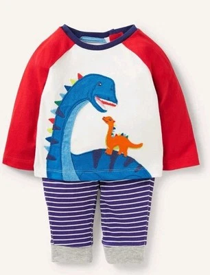 MINI BODEN Boys Blue Jersey Logo APPLIQUE Playset BRAND NEW