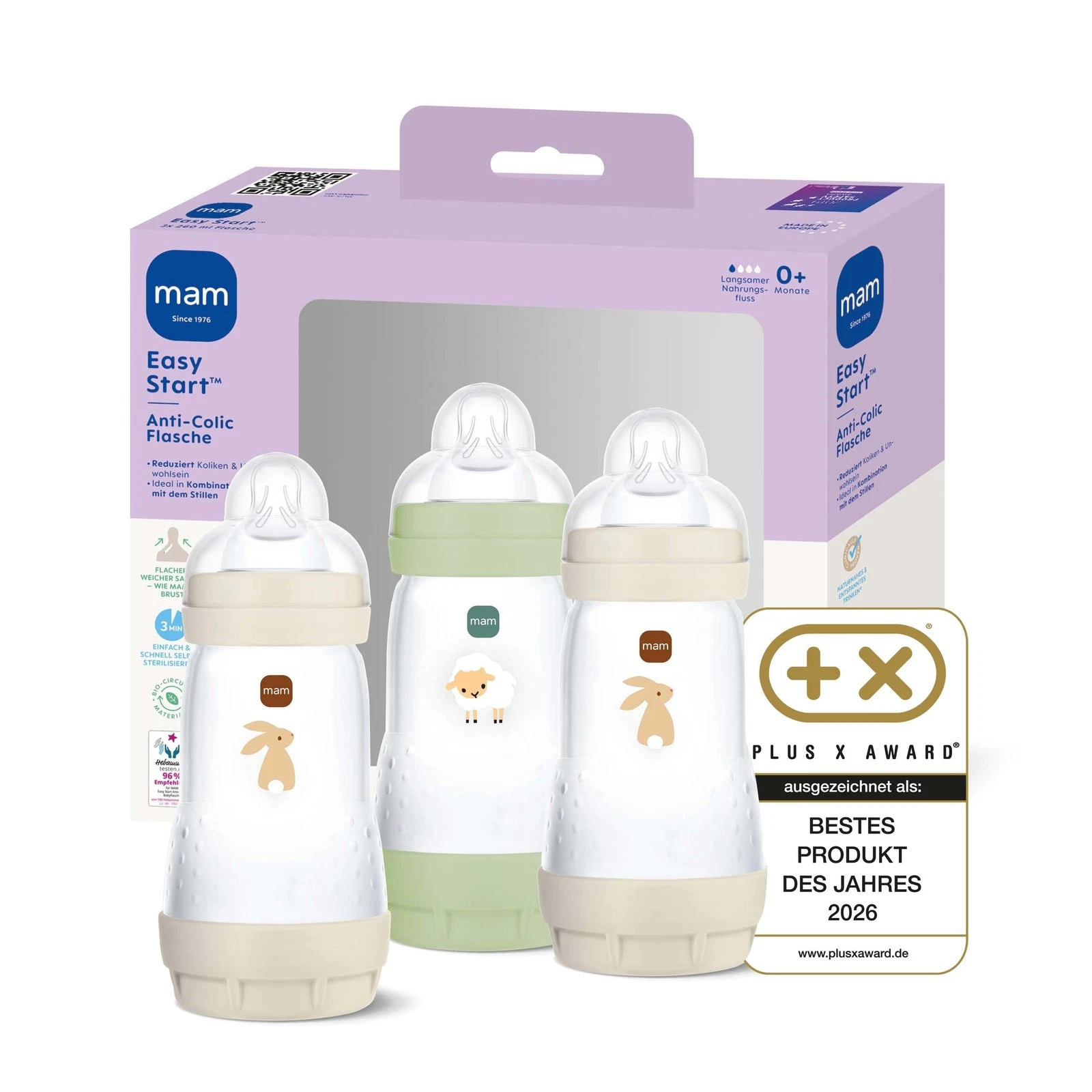 Easy Start AntiColic Baby Bottle | 0+ Months | Test Winner | Milk Bottle for ...