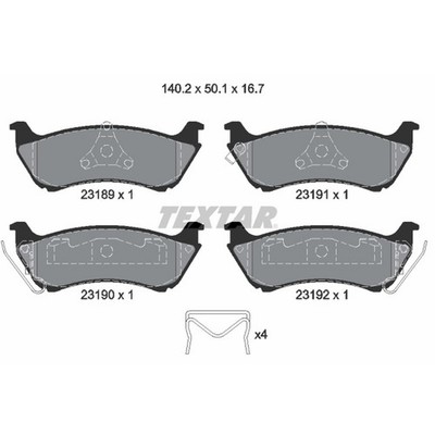 Textar Rear Disc Brake Pad Set for 1998-2000 Mercedes-Benz ML320 (2318902)
