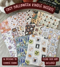 Cozy Halloween E-Reader Insert for Clear Case Covers - Fun, Decorative
