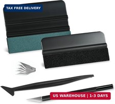 Car Window Tint Installation Kit - Vinyl Wrap Tools With Felt Squeegee Micro Sq