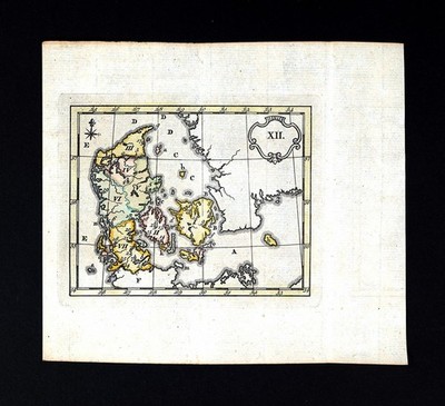 1779 Bruyset Enfans Map Denmark Schleswig Holstein Copenhagen Funen Jutland