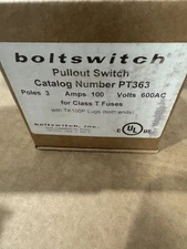 Boltswitch PT363 Disconnect Pull-Out Switch 100A 3-Pole 600V FREE SHIPPING!!!