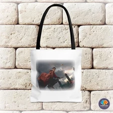 Harry Potter Flying on Broom During Quidditch Polyester Tote Bag