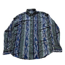 Vintage Polo Ralph Lauren Navajo Western Sawtooth Shirt Size XL Pearl Snap