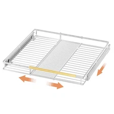 SANNO Expandable Pull Out Cabinet Organizer Slide Out Shelf, Bottom-Mounted C...