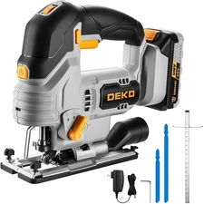 Jig Saw Cordless Electric Tool: 20V Power Jigsaw with LED Light, 800-3000 RPM...