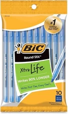 Round Stic Ball Pen, Blue, 10 ct