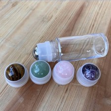 1x 2x Glass Roll On Bottles 30ml 50ml Extra Large Rose Quartz Rollers Underarm
