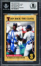 Ken Griffey Jr. & Sr. Signed 2022 Topps Now Card 168 Seattle Mariners Beckett