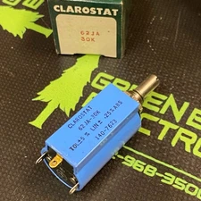 62JA-30K - CLAROSTAT - 30K POTENTIOMETER - ROTARY - 10 TURN - WIREWOUND - 2 WATT