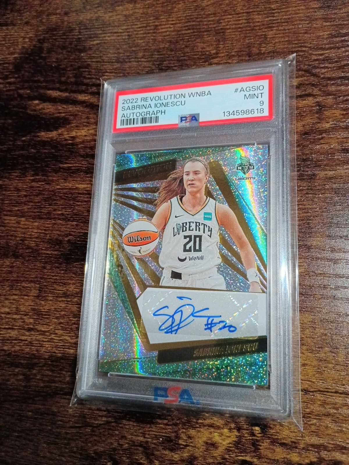 2022 Panini Revolution WNBA #AGSIO Sabrina Ionescu Signature AUTO PSA 9 view 3