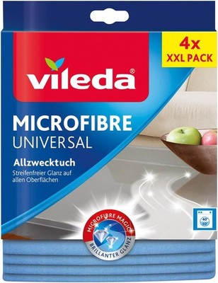 Vileda Allzwecktuch Universal, zu 100% aus Mikrofasern, streifenfreier Glanz