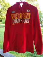 Kansas City Chiefs red brushed fleece hoodie sweatshirt Size Med Fanatics