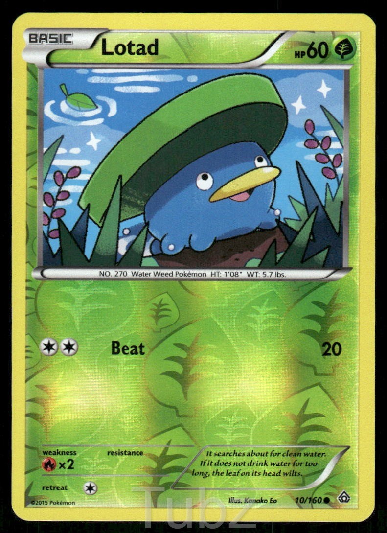 Lotad 10/160 Common Primal Clash Pokemon Reverse Holo Lightly Played