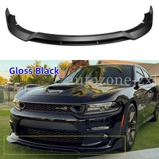 For 2015-2023 Dodge Charger SRT Double Deck Gloss Black Front Bumper Lip Spoiler