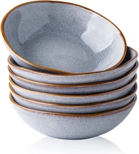 Ceramic Cereal Bowls Set of 6, 24 Oz Handmade Stoneware Bowls Set for Cereal Sou