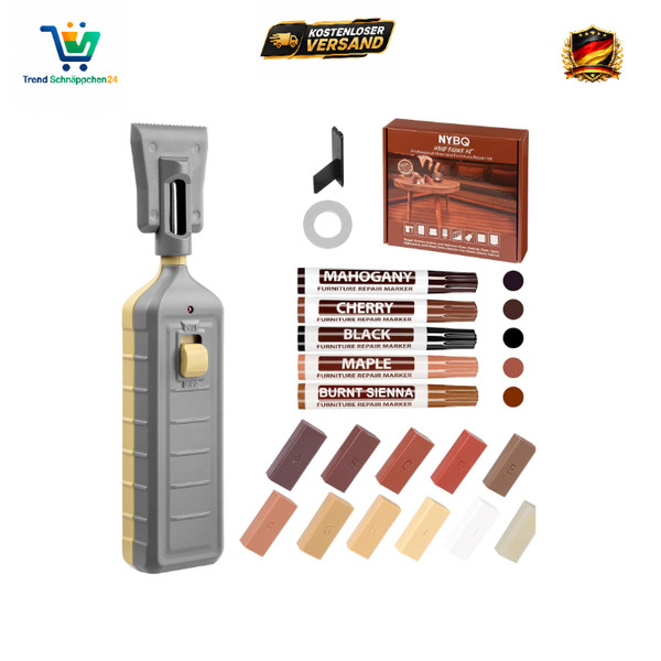 Laminat Reparaturset 24 StüCk 11 Farben Wachs Holz Parkett Vinylb-image