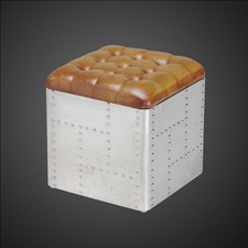 Sgabello aviatore tavolo alluminio comodino aereo industriale casa cucina sgabello