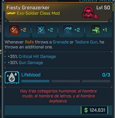 Borderlands 4   Legendary COMs   RAFA Grenazerker   Lifeblood Lvl 50   PS PC XB