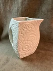 Vintage 1940s Niloak Art pottery Arkansas White glaze flower water pitcher Vase