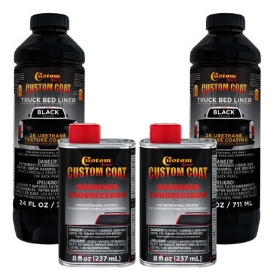 Custom Coat Black 2 Quart (1/2 Gallon) Urethane Spray-On Truck Bed Liner Kit