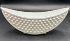 VTG Fenton Planter Crescent WHITE MILK GLASS HOBNAIL CANOE SHAPE BOWL 10” #3698