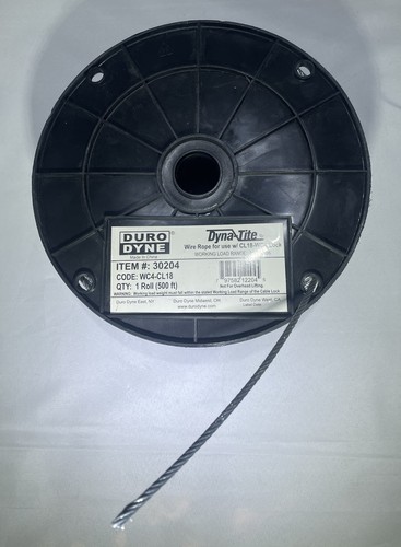 Duro Dyne #30204 Wire Cable 500ft 25-250Lbs Load Range