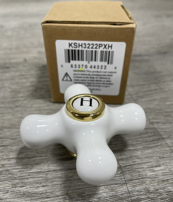 Kingston Brass KSH3222PXH Hot Porcelain Cross Handle - Polished Brass