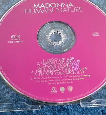 MADONNA HUMAN NATURE CD SINGLE EU GERMANY 1995 PURPLE DISC Bedtime