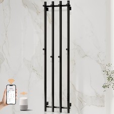 Smart Heated Towel Rack   Wall Mounted 300W Towel Warmer   WiFi  LED Control