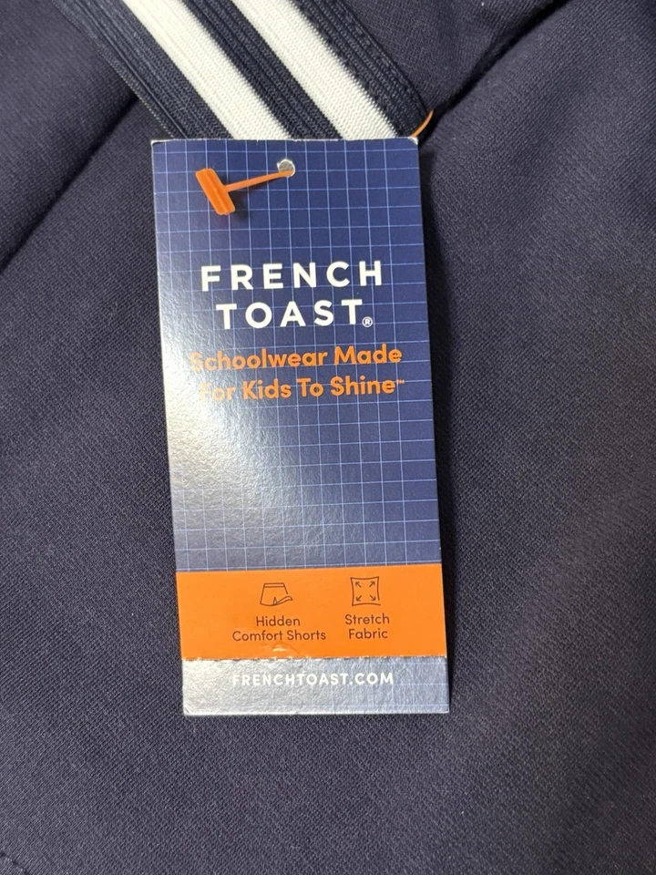 ¡NUEVO CON ETIQUETAS! Falda Escolar French Toast 14 16 XL Niña Azul Marino Skort Cintura Elástica Foto 4 de 4