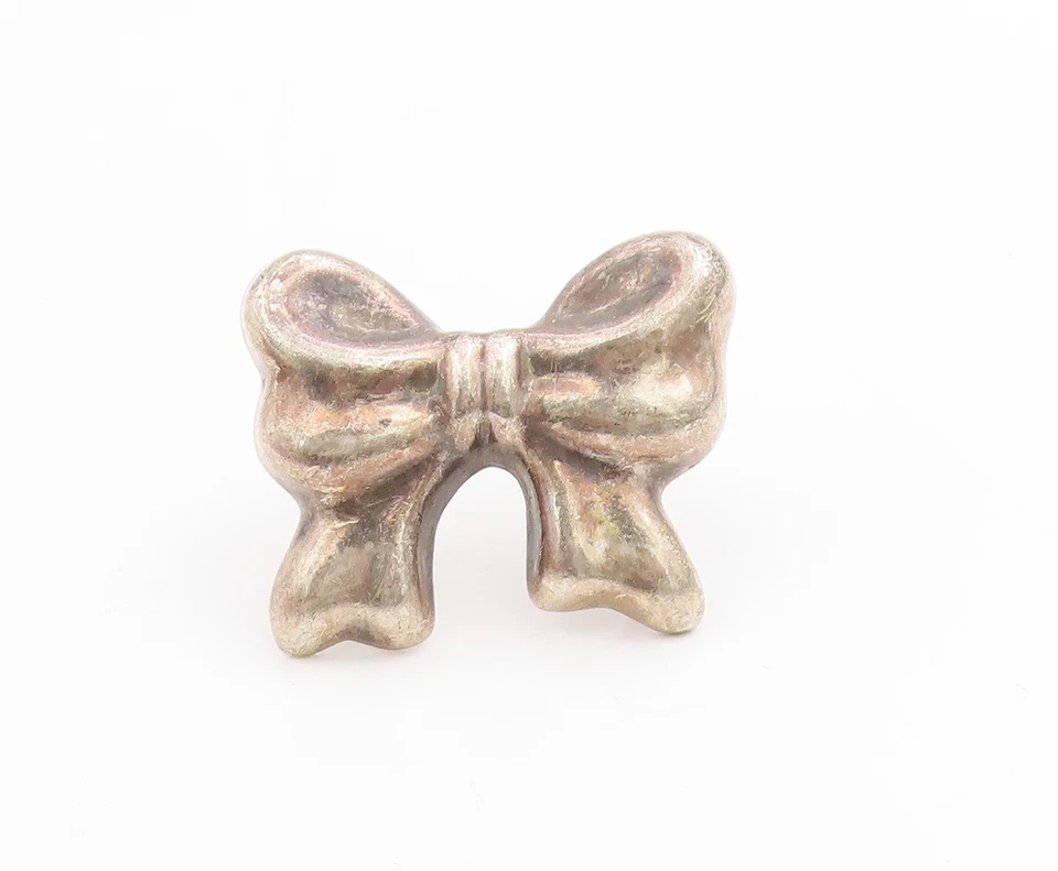 925 Sterling Silver Vintage Ring MEXICO Puffy Ribbon Bowtie Band  Sz 6  RG33965 - Image 2 of 4