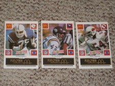 Three 1986 McDonald's All Star Football Cards with Black Tabs All Ex-Mt