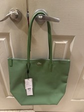 Lacoste L.12.12 Concept Tote Handbag Vertical Shopping Shoulder Bag Green NWT