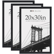 VCK 20x30 Poster Frame Black Oak - 3 Pack, Exclusive Natural Textured Solid W...