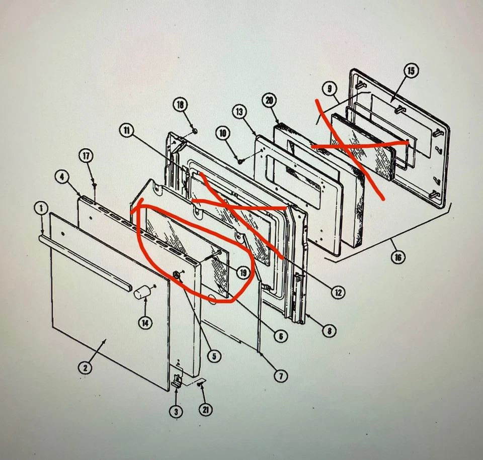 Magic Chef Range Glass Window 5700A091-60 790295 (15 3/8" x 6 3/4") - Image 3 of 3