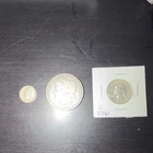 Silver US Coin Lot - 1901 Morgan Dollar, 1962 Quarter, 1964 Dime