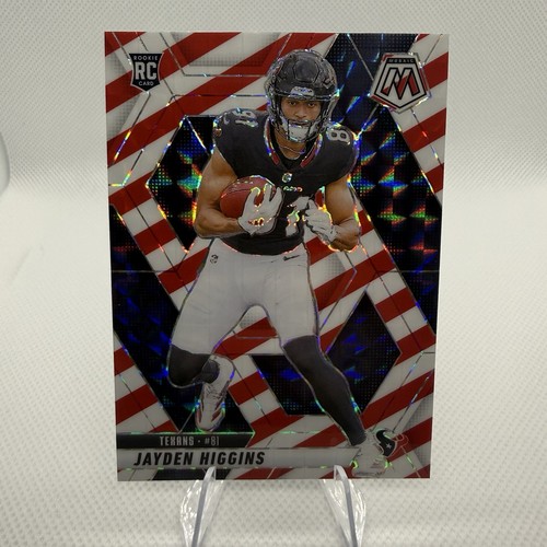 2025 Panini Mosaic Jayden Higgins Rookie Red & White Stripe Prizm #346 Texans
