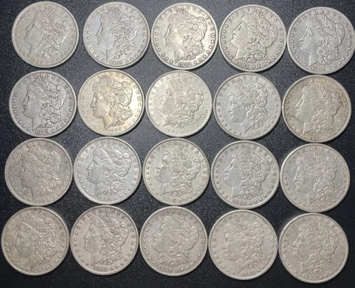 Roll of 20 coins US Morgan Silver Dollar VF+/XF Pre 1921 Mixed Dates & Mints